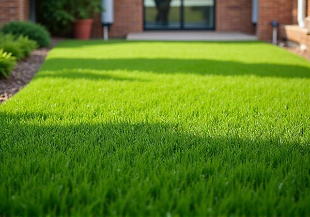 Recent installation of vibrant, healthy St. Augustine sod